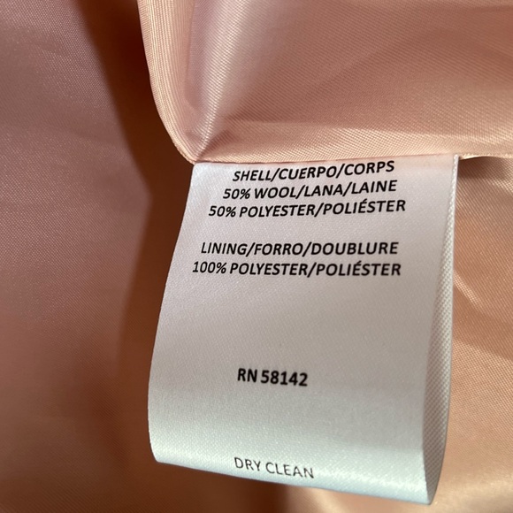 GAL MEETS GLAM wool blend pink and blue plaid winter peacoat. XL - Picture 9 of 16